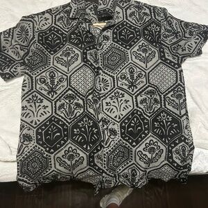 Malibu Black and Gray Geometric Men's Shirt